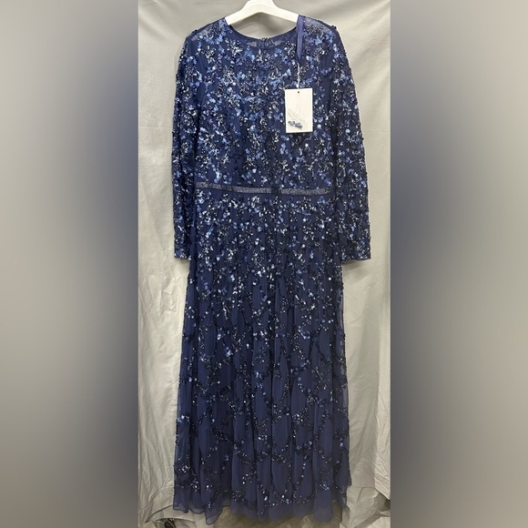 Mac Duggal 5496 NWT EMBELLISHED ILLUSION HIGH NECK LONG SLEEVE A LINE GOWN - Picture 4 of 15